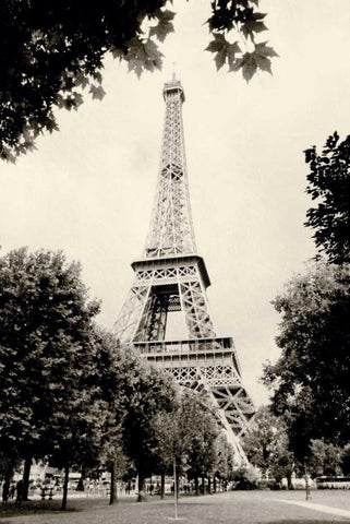 Eiffel Tower I White Modern Wood Framed Art Print with Double Matting by Melious, Amy