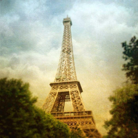 Eiffel Tower III White Modern Wood Framed Art Print with Double Matting by Melious, Amy