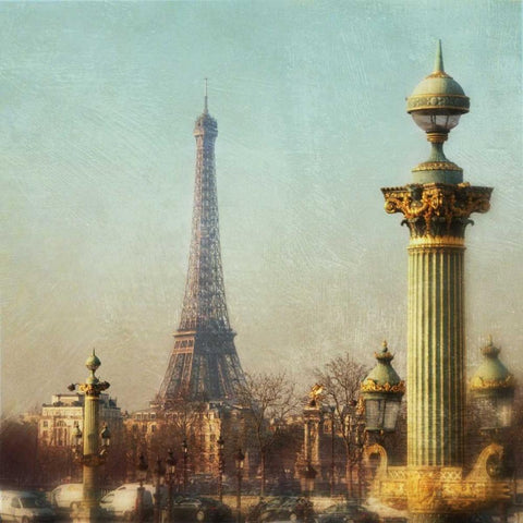 Eiffel Tower VI Black Modern Wood Framed Art Print with Double Matting by Melious, Amy