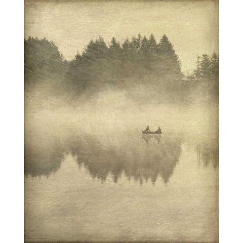 Foggy Lake I White Modern Wood Framed Art Print by Melious, Amy