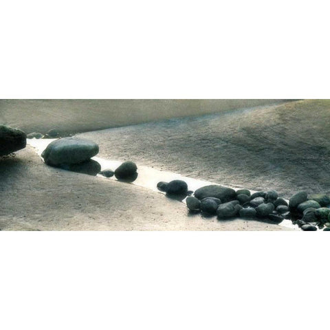 Pebbles I Black Modern Wood Framed Art Print with Double Matting by Melious, Amy