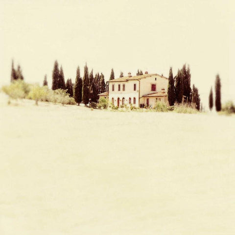 Tuscan Villa I White Modern Wood Framed Art Print with Double Matting by Melious, Amy
