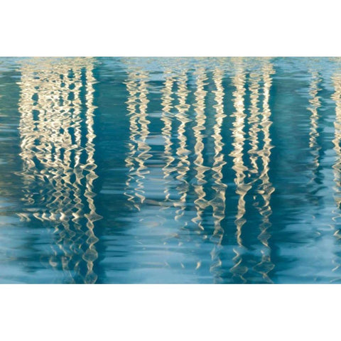 Blue Reflections II Black Modern Wood Framed Art Print by Mahan, Kathy