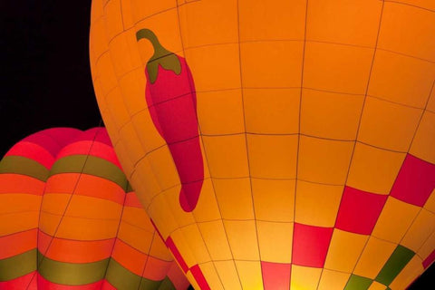 Glowing Balloons II Black Ornate Wood Framed Art Print with Double Matting by Mahan, Kathy