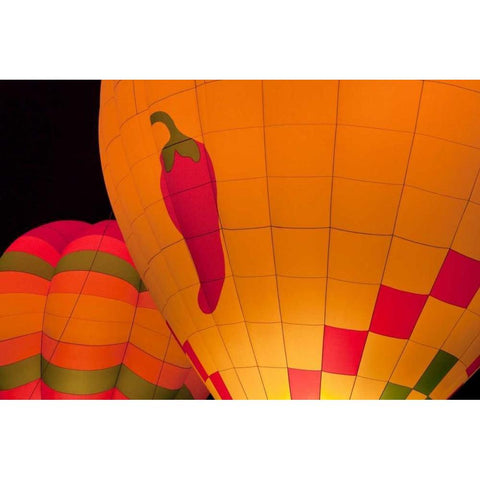 Glowing Balloons II Black Modern Wood Framed Art Print by Mahan, Kathy