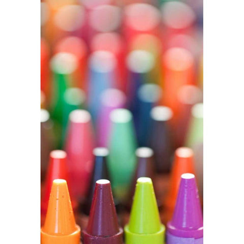 Endless Crayons I White Modern Wood Framed Art Print by Mahan, Kathy