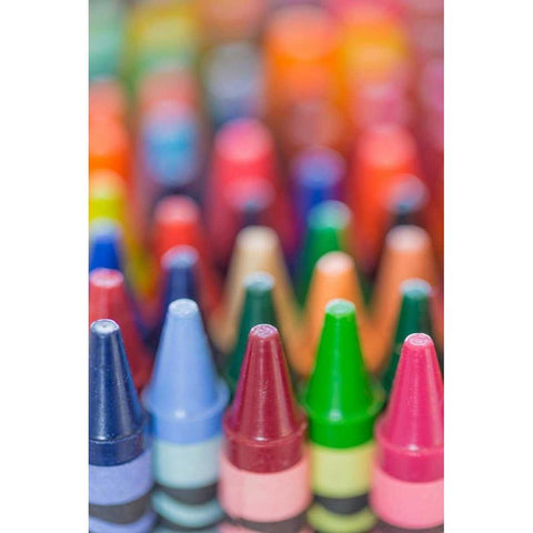 Endless Crayons II Black Modern Wood Framed Art Print with Double Matting by Mahan, Kathy