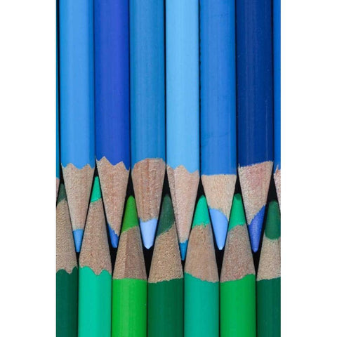 Colored Pencils I White Modern Wood Framed Art Print by Mahan, Kathy