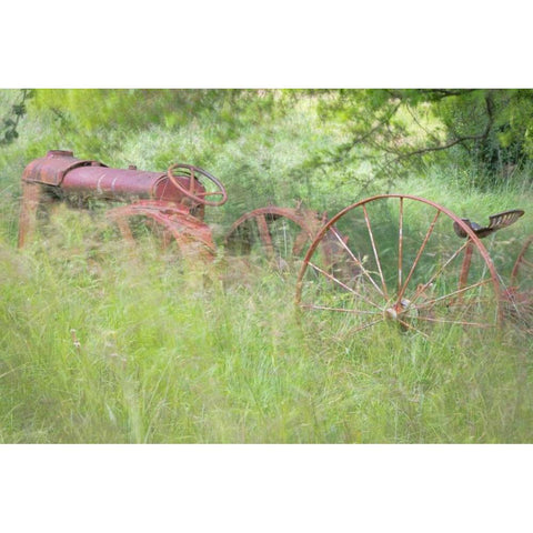 Old Tractor II White Modern Wood Framed Art Print by Mahan, Kathy