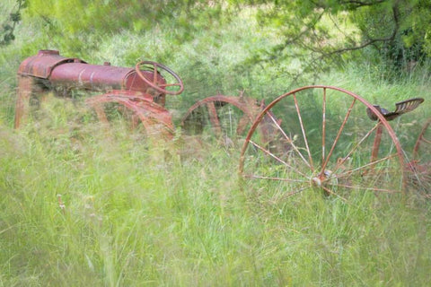 Old Tractor II Black Ornate Wood Framed Art Print with Double Matting by Mahan, Kathy