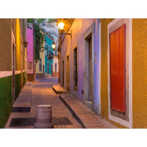 Colorful Street II White Modern Wood Framed Art Print by Mahan, Kathy