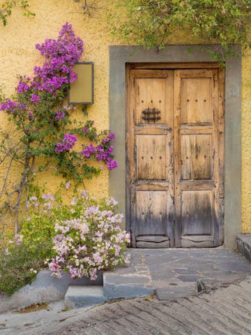 Doorway in Mexico I White Modern Wood Framed Art Print with Double Matting by Mahan, Kathy