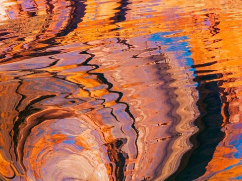 Ripples of Color I White Modern Wood Framed Art Print with Double Matting by Mahan, Kathy