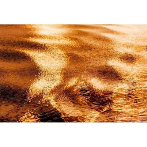 Golden Water I Black Modern Wood Framed Art Print with Double Matting by Mahan, Kathy