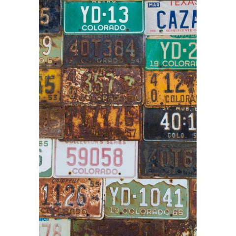 License Plates II White Modern Wood Framed Art Print by Mahan, Kathy