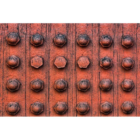 Bolted Metal Black Modern Wood Framed Art Print with Double Matting by Mahan, Kathy