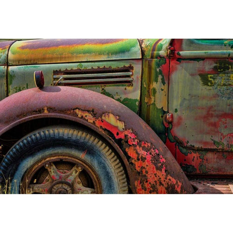 Old Truck III White Modern Wood Framed Art Print by Mahan, Kathy