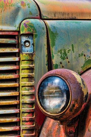 Truck Detail I White Modern Wood Framed Art Print with Double Matting by Mahan, Kathy