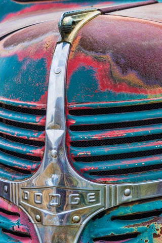 Truck Detail III White Modern Wood Framed Art Print with Double Matting by Mahan, Kathy