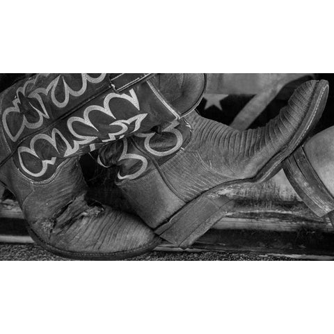 Cowboy Boots BW I Black Modern Wood Framed Art Print with Double Matting by Mahan, Kathy