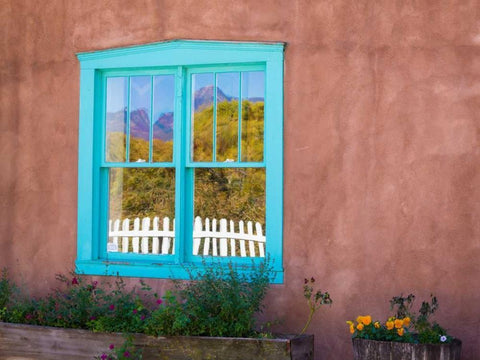 New Mexico Adobe II Black Ornate Wood Framed Art Print with Double Matting by Mahan, Kathy