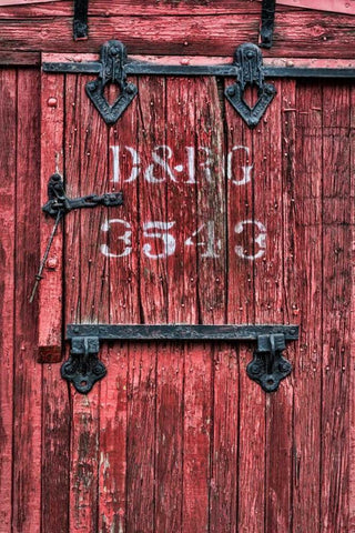 Railroad Car III Black Ornate Wood Framed Art Print with Double Matting by Mahan, Kathy