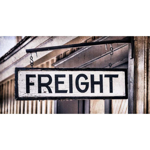 Freight Sign White Modern Wood Framed Art Print by Mahan, Kathy