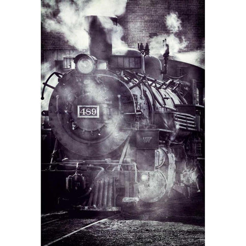 Scenic Railroad II Black Modern Wood Framed Art Print with Double Matting by Mahan, Kathy