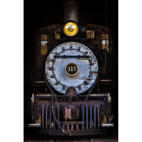 Locomotive II Gold Ornate Wood Framed Art Print with Double Matting by Mahan, Kathy