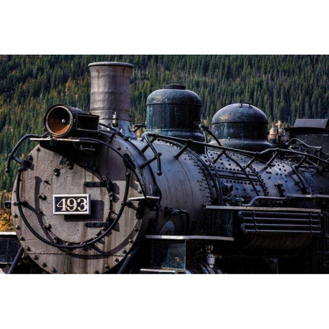 Historic Locomotive I Gold Ornate Wood Framed Art Print with Double Matting by Mahan, Kathy