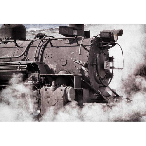 Steam Train II Black Modern Wood Framed Art Print with Double Matting by Mahan, Kathy