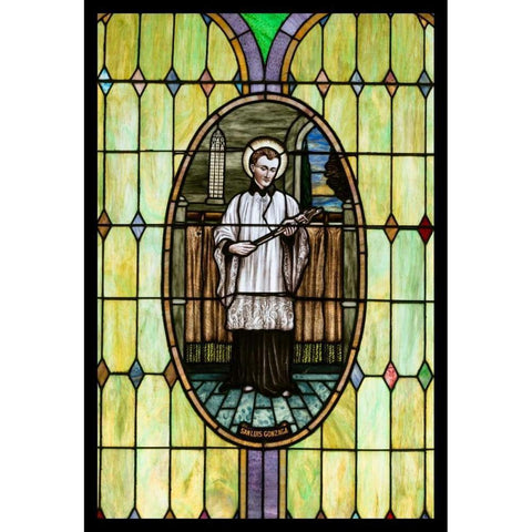 Stained Glass V White Modern Wood Framed Art Print by Mahan, Kathy