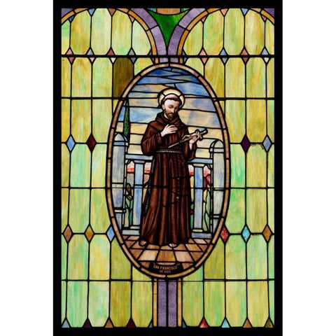 Stained Glass VI Gold Ornate Wood Framed Art Print with Double Matting by Mahan, Kathy