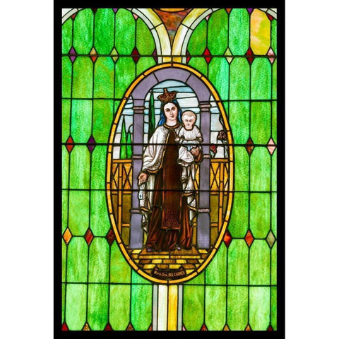 Stained Glass VII Black Modern Wood Framed Art Print with Double Matting by Mahan, Kathy