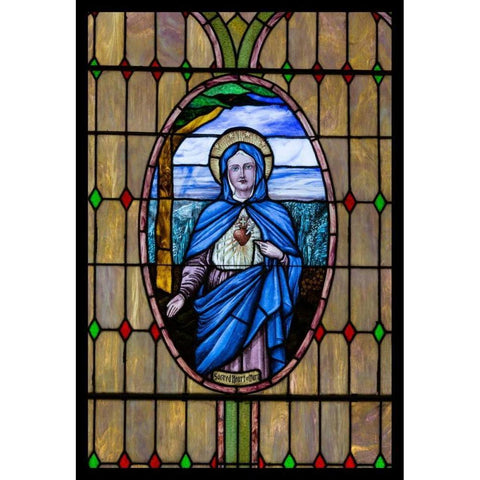 Stained Glass VIII Gold Ornate Wood Framed Art Print with Double Matting by Mahan, Kathy