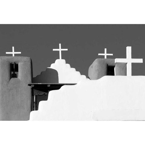 New Mexico Church II White Modern Wood Framed Art Print by Mahan, Kathy