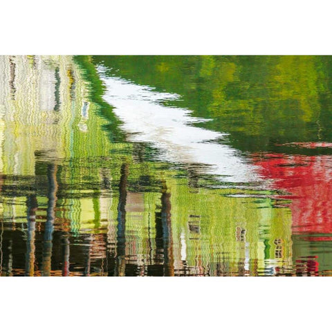 Cannery Reflections I Black Modern Wood Framed Art Print by Mahan, Kathy
