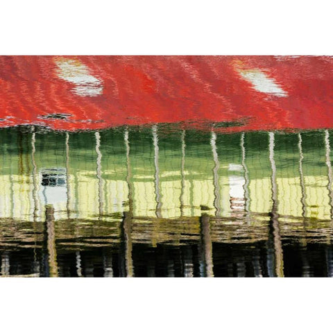 Cannery Reflections II Black Modern Wood Framed Art Print with Double Matting by Mahan, Kathy