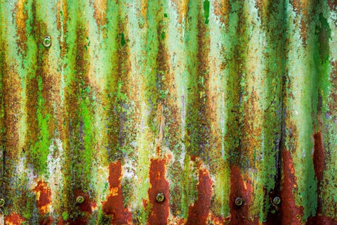 Corrugated Metal White Modern Wood Framed Art Print with Double Matting by Mahan, Kathy