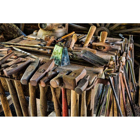 Blacksmith Shop I White Modern Wood Framed Art Print by Mahan, Kathy