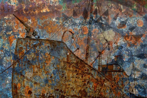 Old Whaling Ship I Black Ornate Wood Framed Art Print with Double Matting by Mahan, Kathy