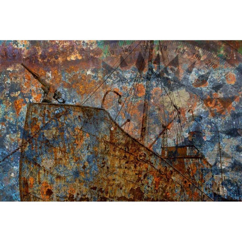 Old Whaling Ship I Black Modern Wood Framed Art Print by Mahan, Kathy