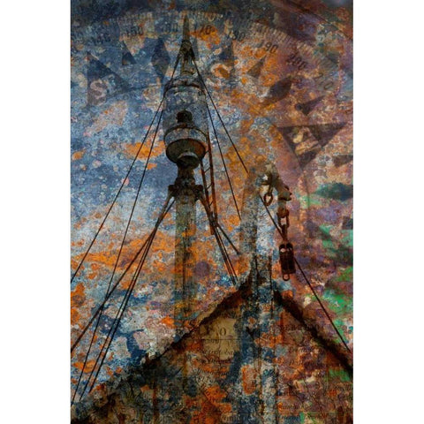 Old Whaling Ship II Gold Ornate Wood Framed Art Print with Double Matting by Mahan, Kathy