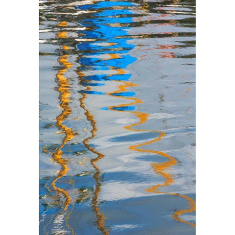 Boat Reflection I Gold Ornate Wood Framed Art Print with Double Matting by Mahan, Kathy