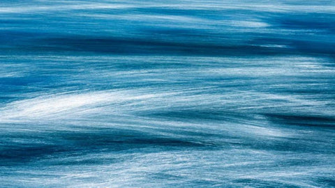 River Motion I Black Ornate Wood Framed Art Print with Double Matting by Mahan, Kathy