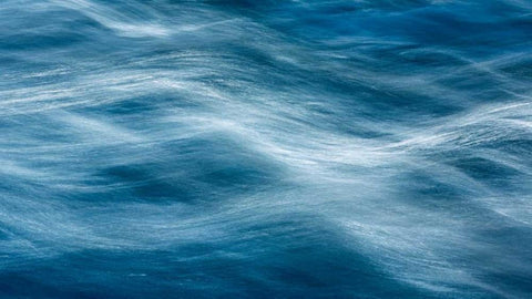 River Motion II Black Ornate Wood Framed Art Print with Double Matting by Mahan, Kathy