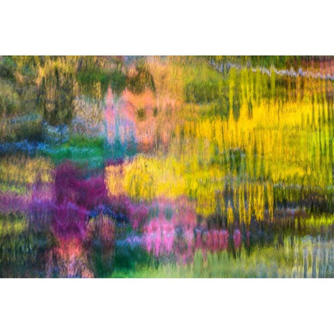 Colorful Reflections V Black Modern Wood Framed Art Print with Double Matting by Mahan, Kathy