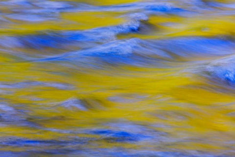 Sunrise On Icicle Creek White Modern Wood Framed Art Print with Double Matting by Mahan, Kathy