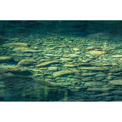 Sol Duc River Rocks I White Modern Wood Framed Art Print by Mahan, Kathy