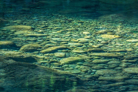 Sol Duc River Rocks I Black Ornate Wood Framed Art Print with Double Matting by Mahan, Kathy